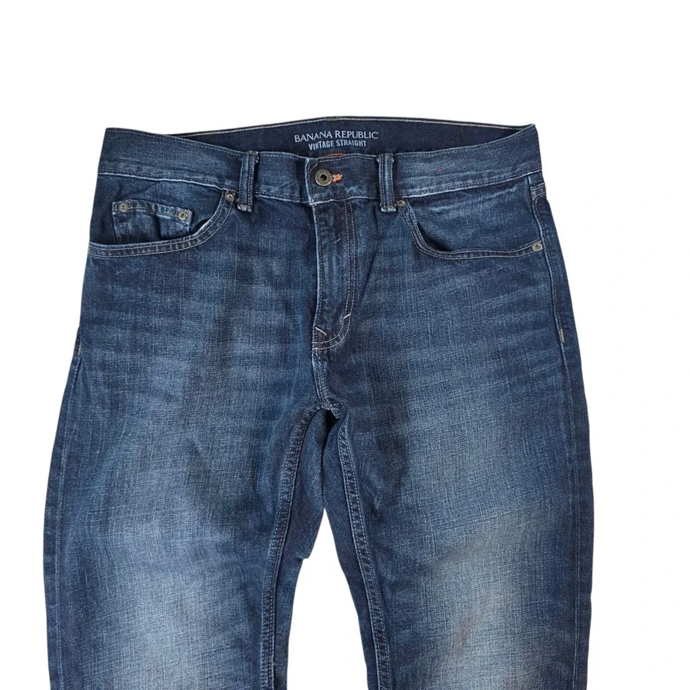 Banana Republic Vintage Straight Jeans Medium Indigo 33x30 Mens Denim